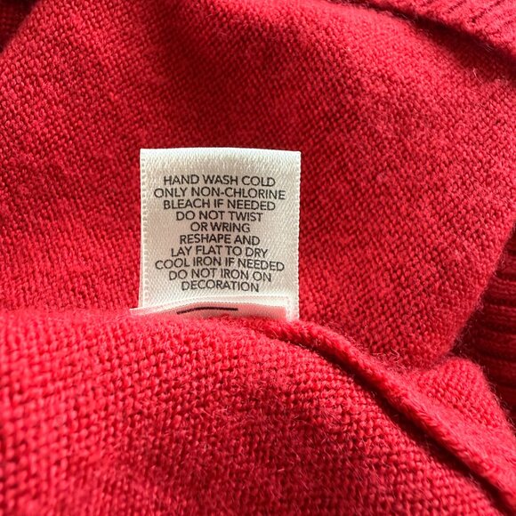 Christopher & Banks red long sleeve v-neck stretchy embellished sweater size L - Picture 8 of 8